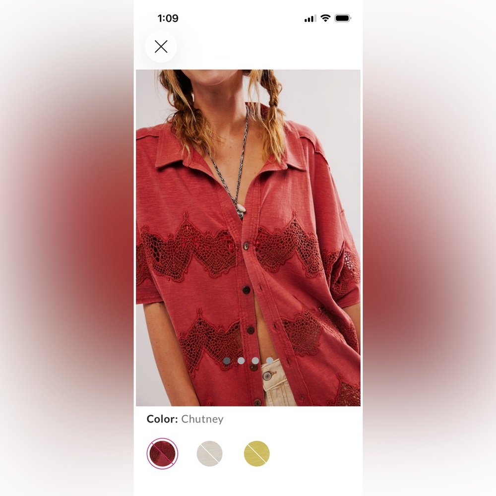 Free People Cotton button down blouse